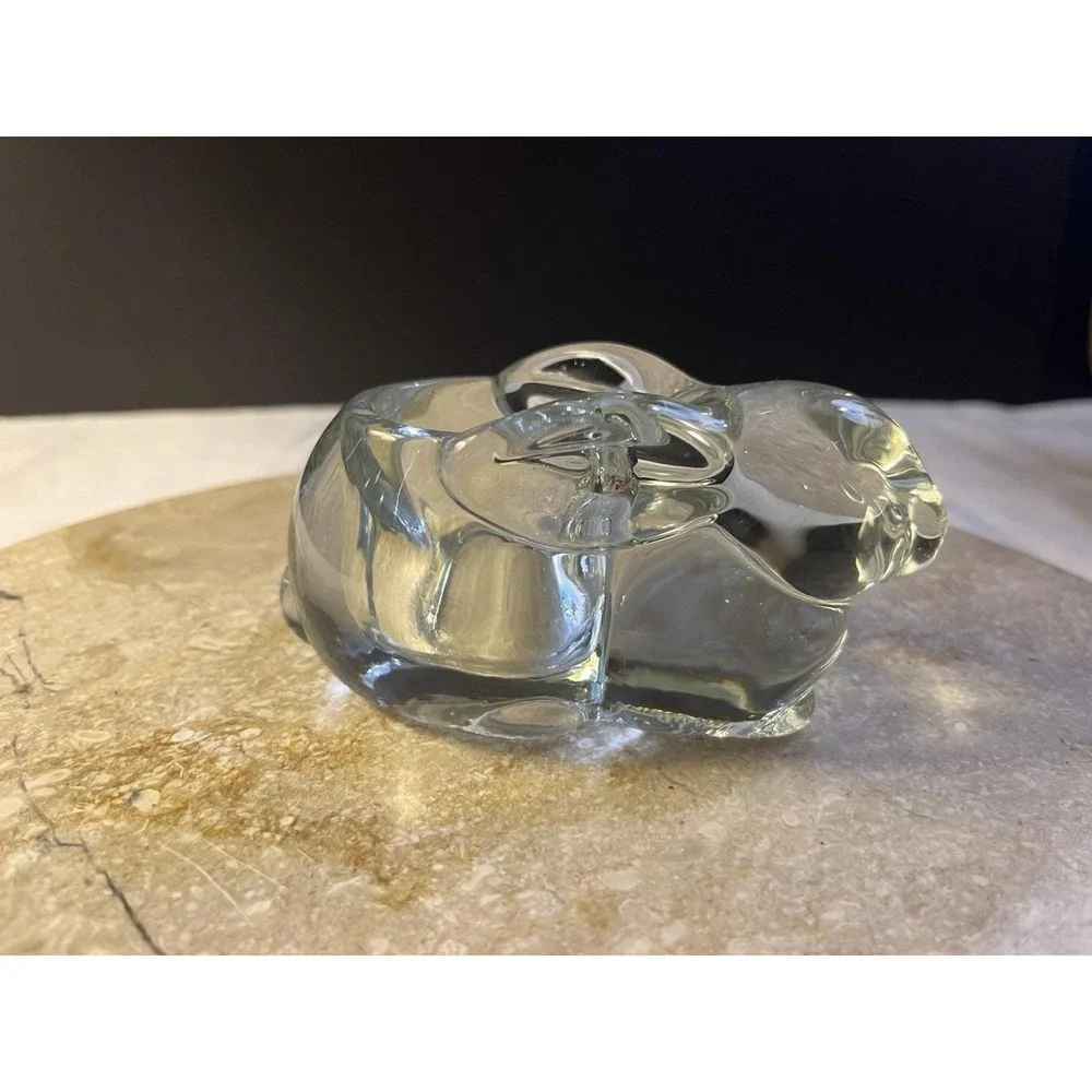 Indiana Glass Candle Lane Bunny Critter Crystal Votive Tealight Holder